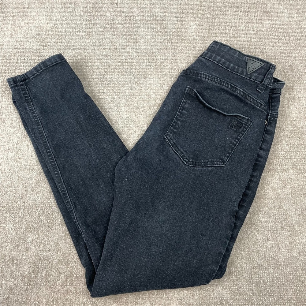 Red Bottoms Jeans Womens 7/28 Black Denim Cotton Stretch Dark Wash Straight Leg